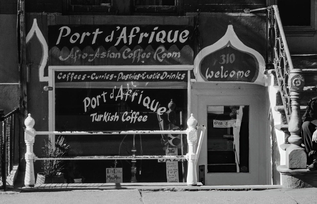 Port D'Afrique, an Afro-Asian coffee shop in the East Village, New York City, 1957.