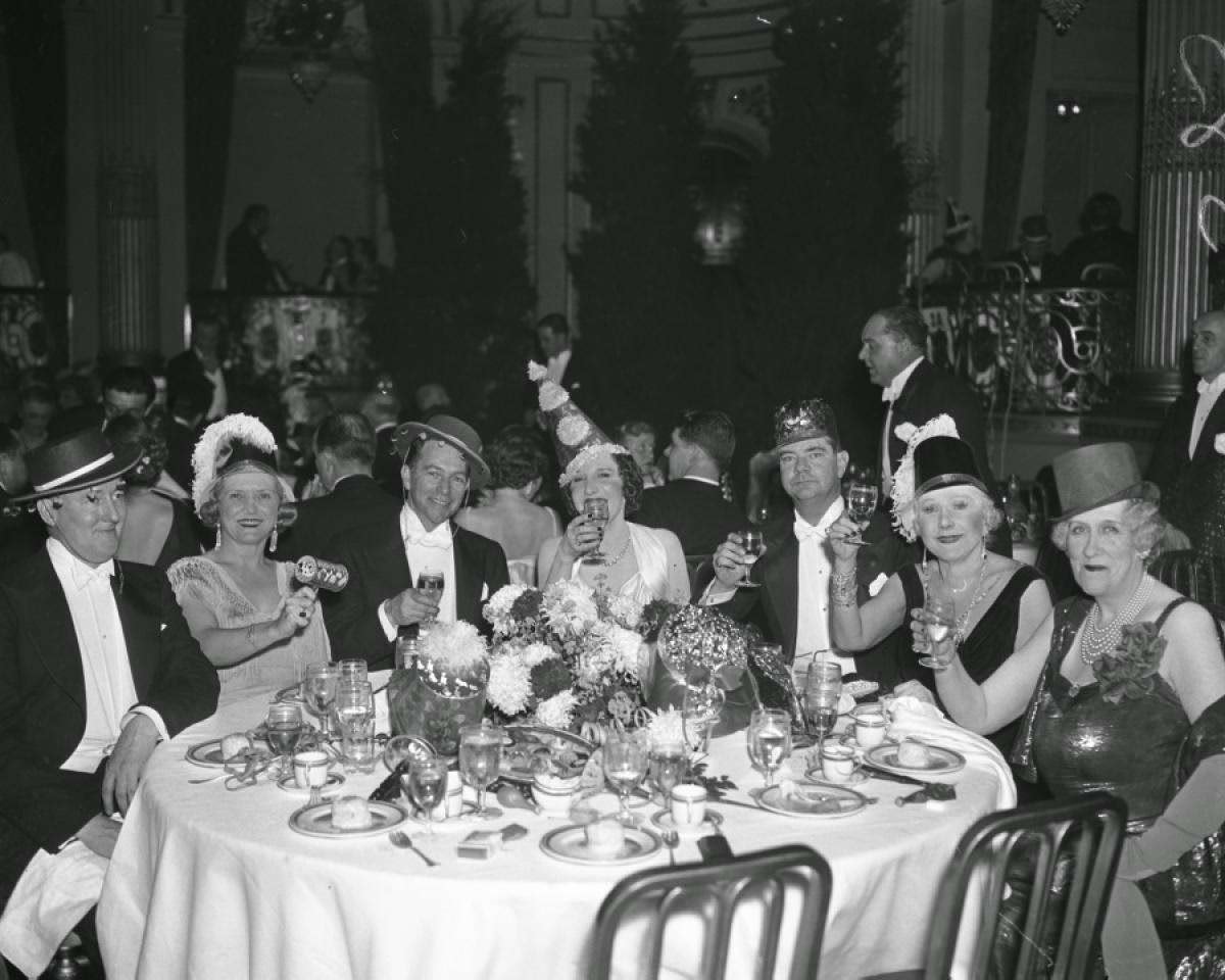 Guests at the Plaza Hotel on New Year's Eve, 1937.