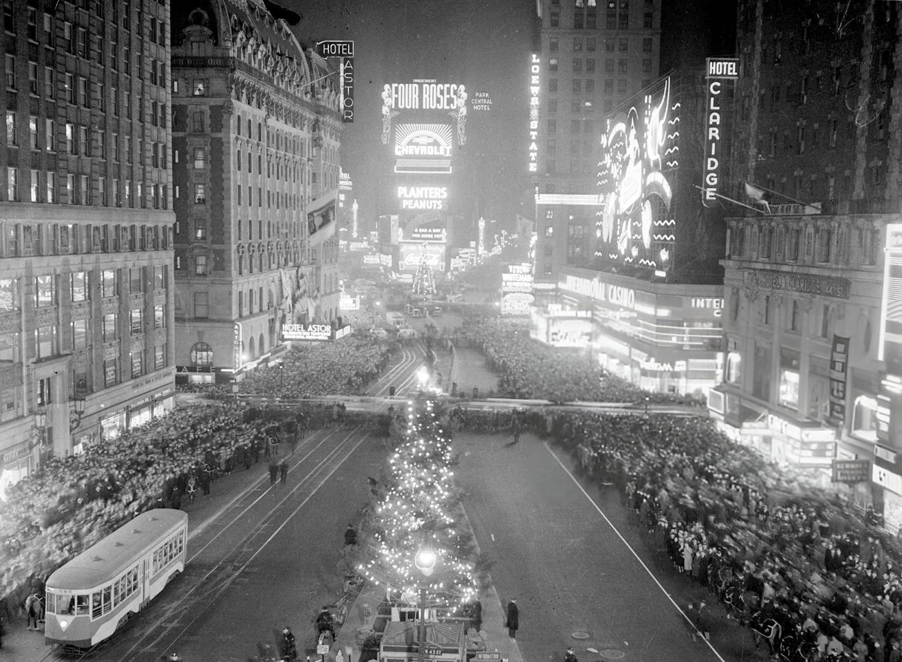 New Year's Eve in Times Square, New York City, 1930s.