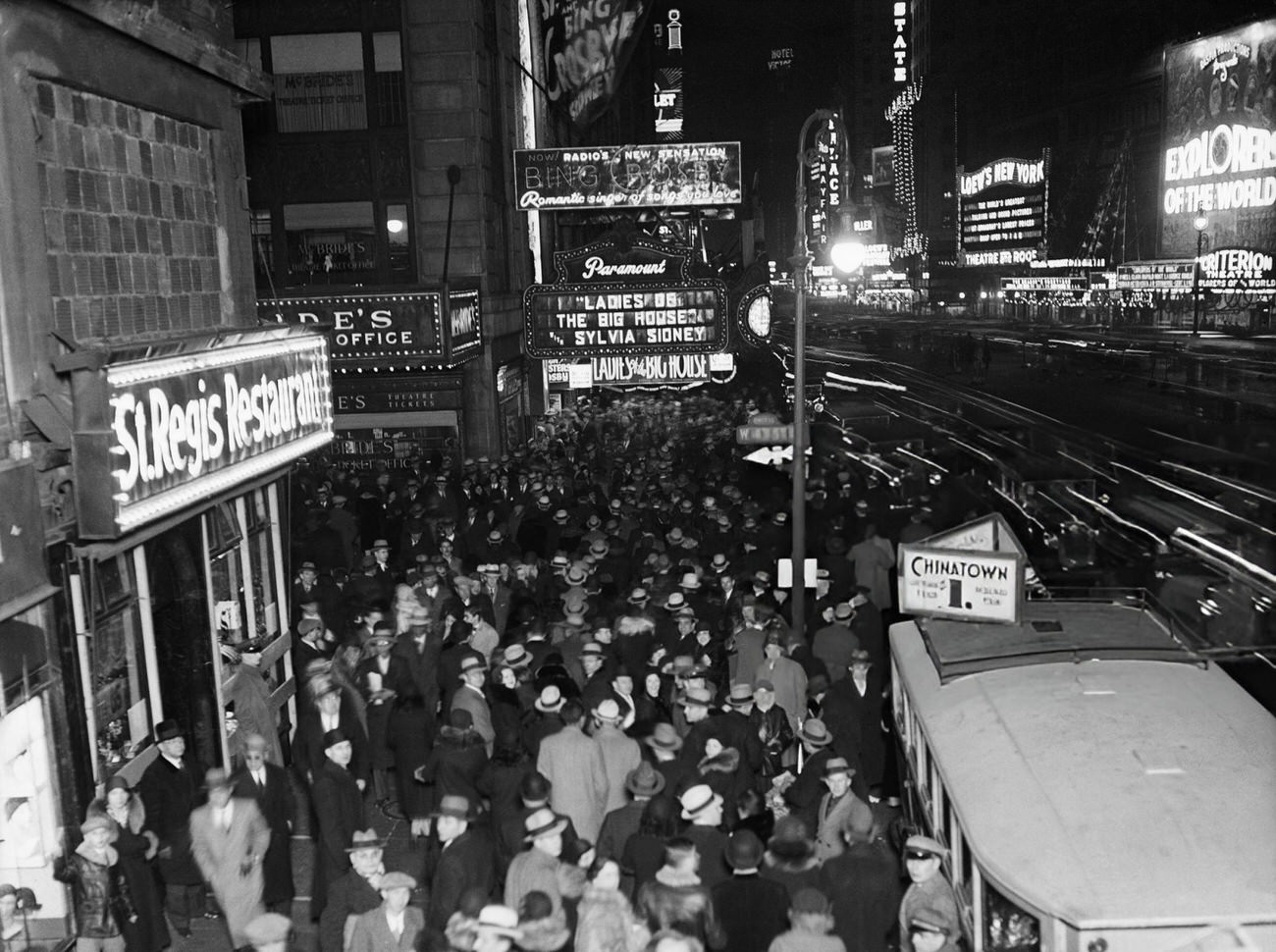 New Year's Eve crowds in Times Square, New York City, 1931.