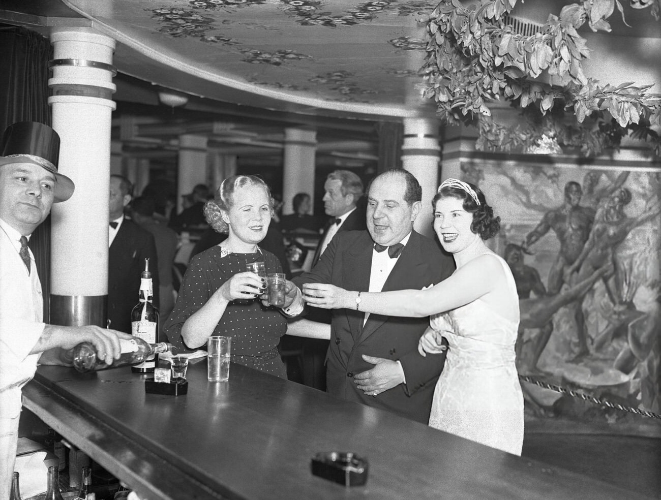 Rose Halpert, Connie Immerman, and Diana Youngman at the Cotton Club on New Year's Eve, 1935.