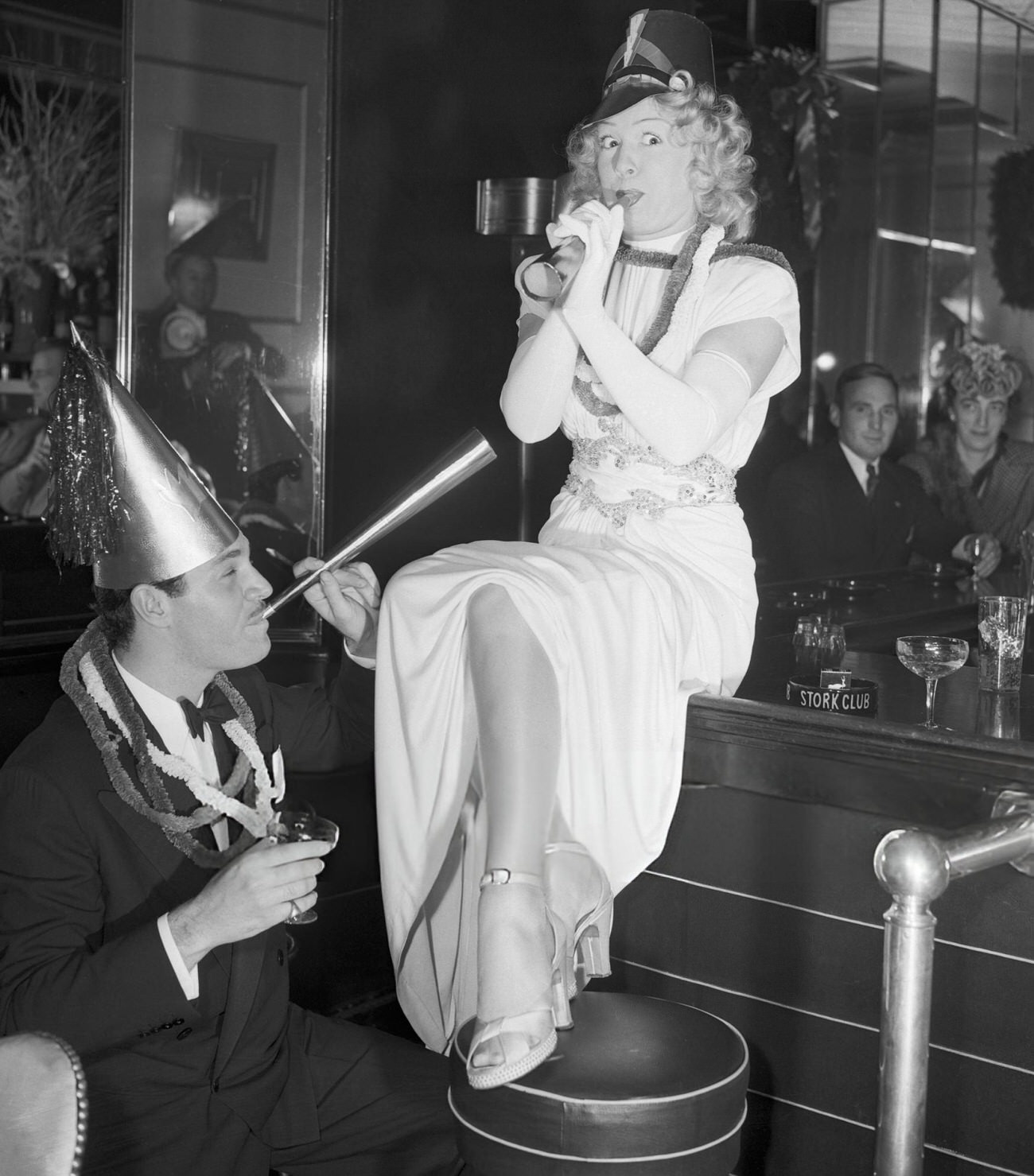 Betty Hutton and Ted Briskin at a New York nightclub on New Year's Eve, 1945.