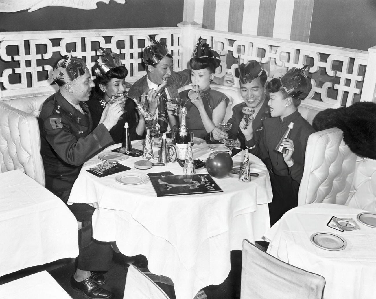 New Year's Eve celebration at the China Doll, New York City, 1946.