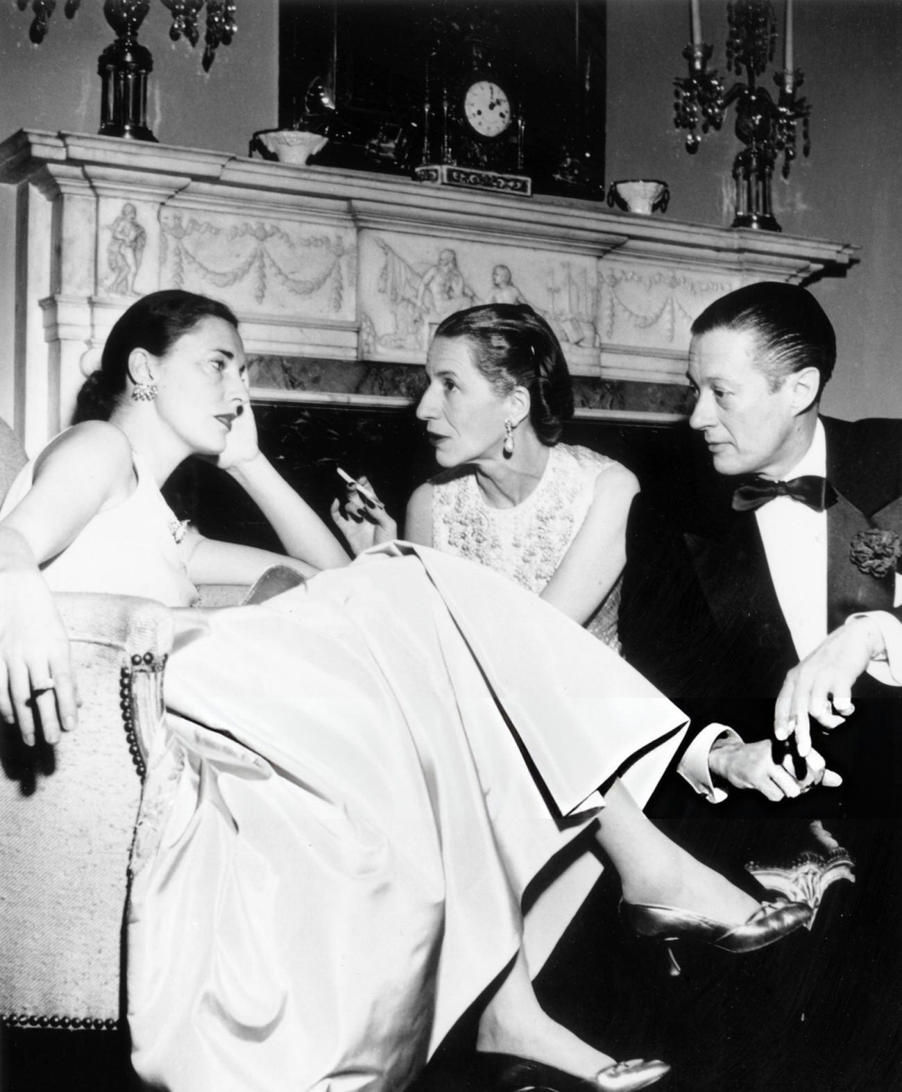 Slim Hawks, Diana Vreeland, and her husband at Kitty Miller's New Year's Eve party, New York City, 1952.