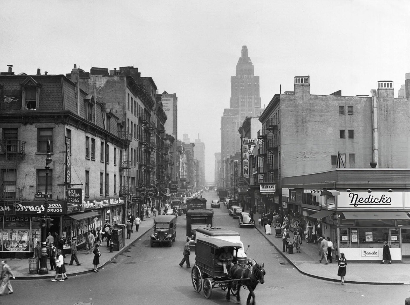 Greenwich Village area at West 8th Street between 5th and 6th Avenue.