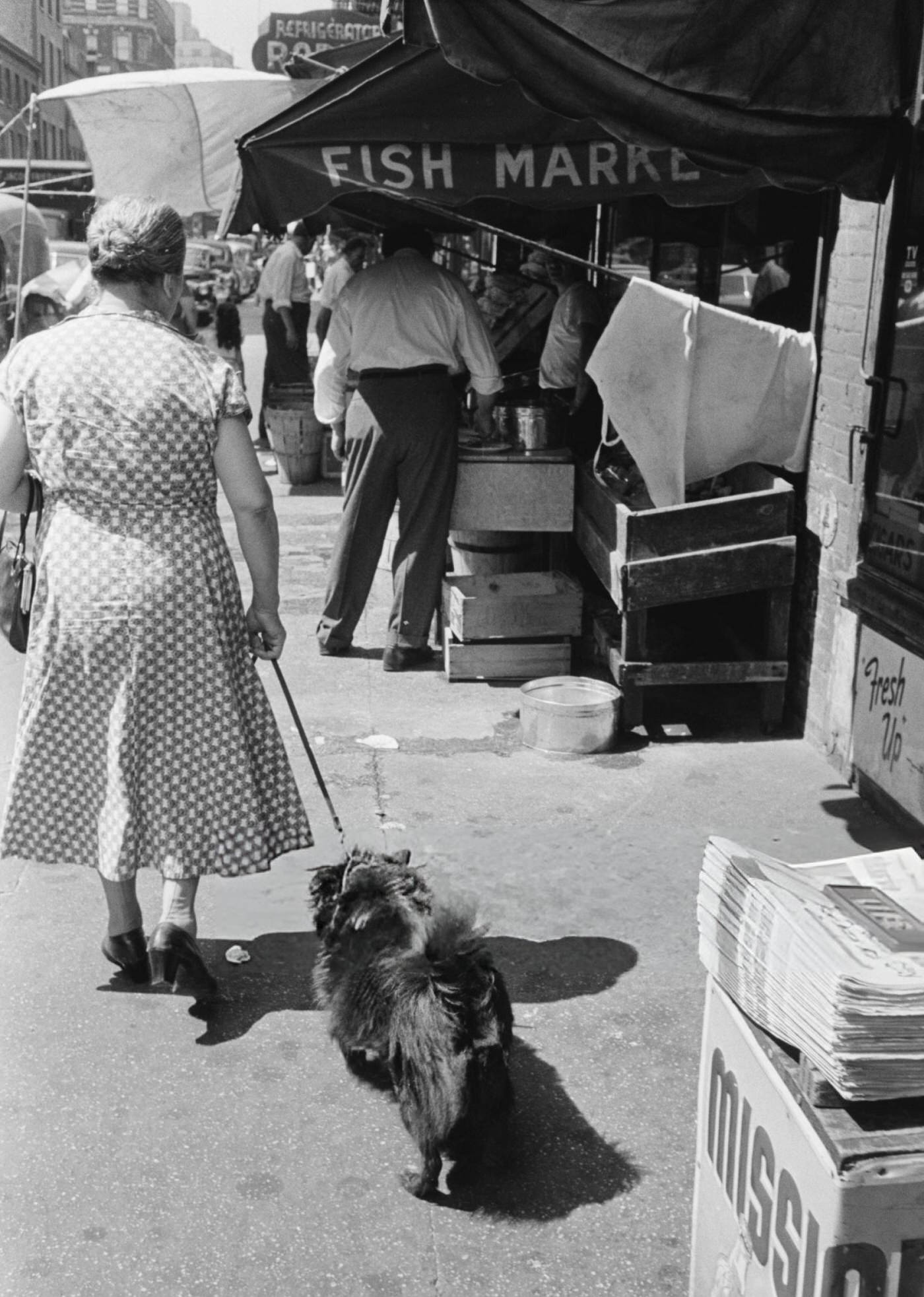 A fish market in Greenwich Village, 1954.