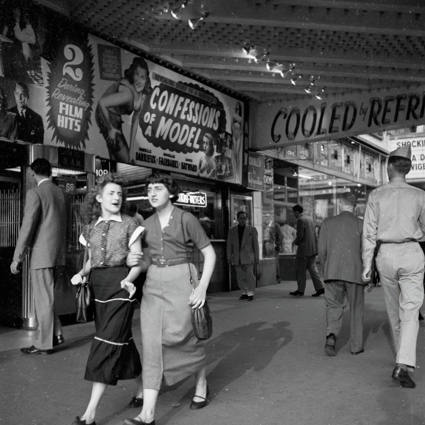 Two friends walking near Washington Square Park, 1955.