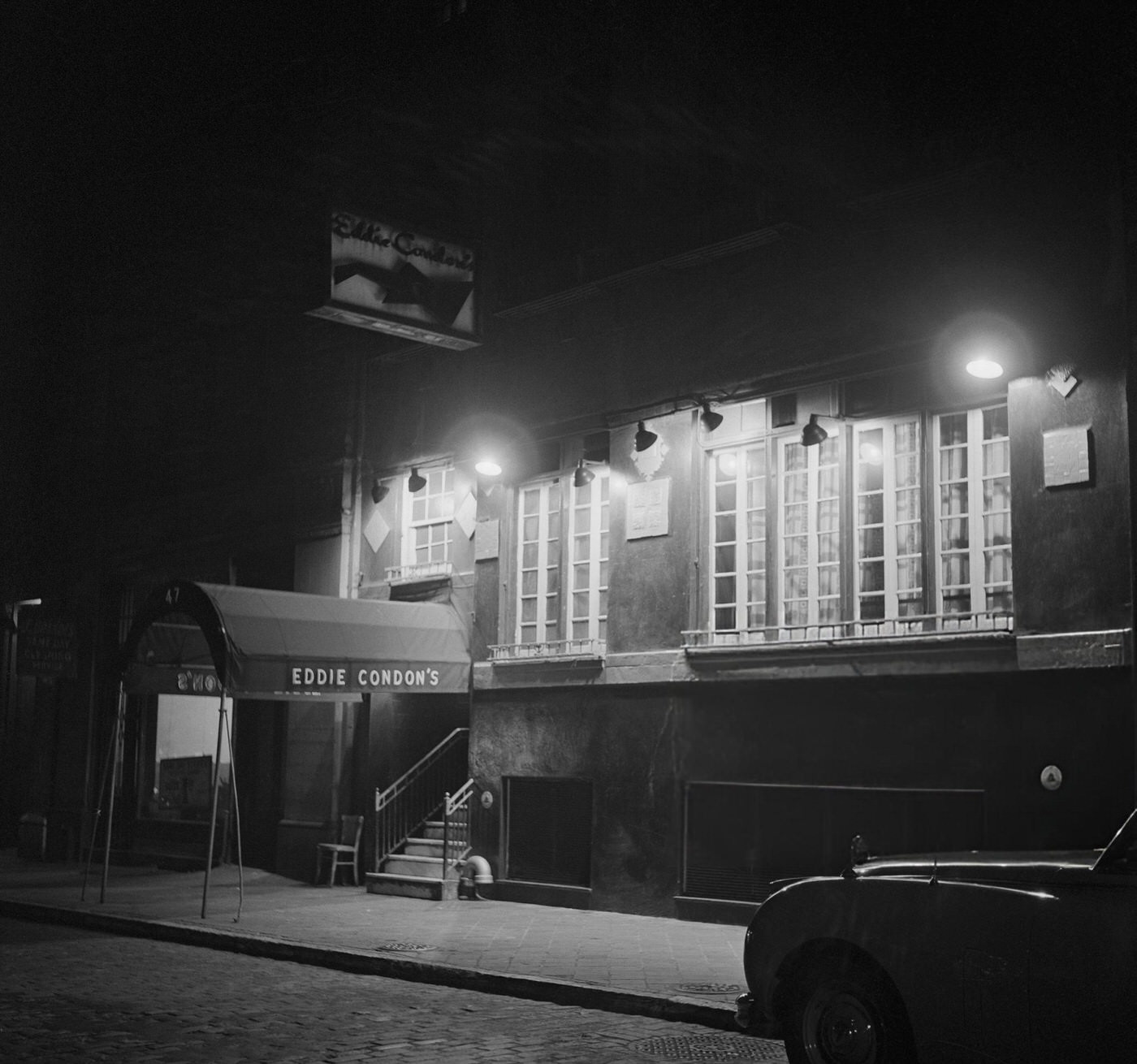 Exterior of Eddie Condon's in Greenwich Village, 1955.