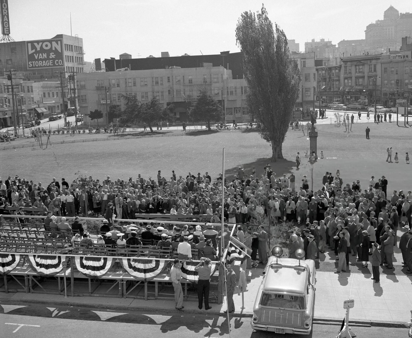 Columbus Day celebration and dedication of Washington Square Park, 1958.