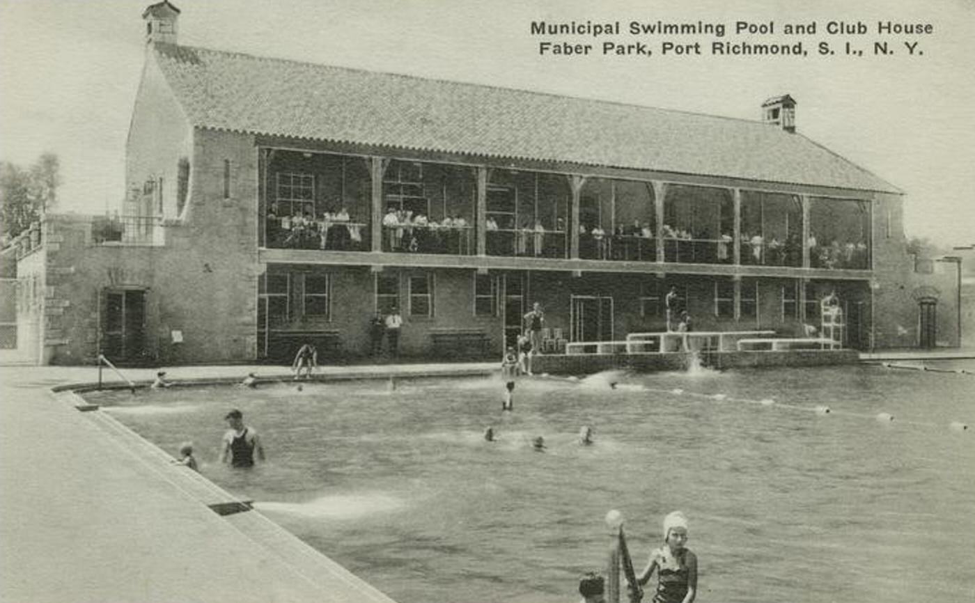 Municipal Swimming Pool and Club House, Faber Park, Port Richmond, 1900s.
