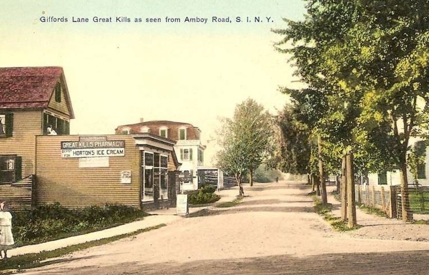 Giffords Lane Great Kills as seen from Amboy Road, 1900s.