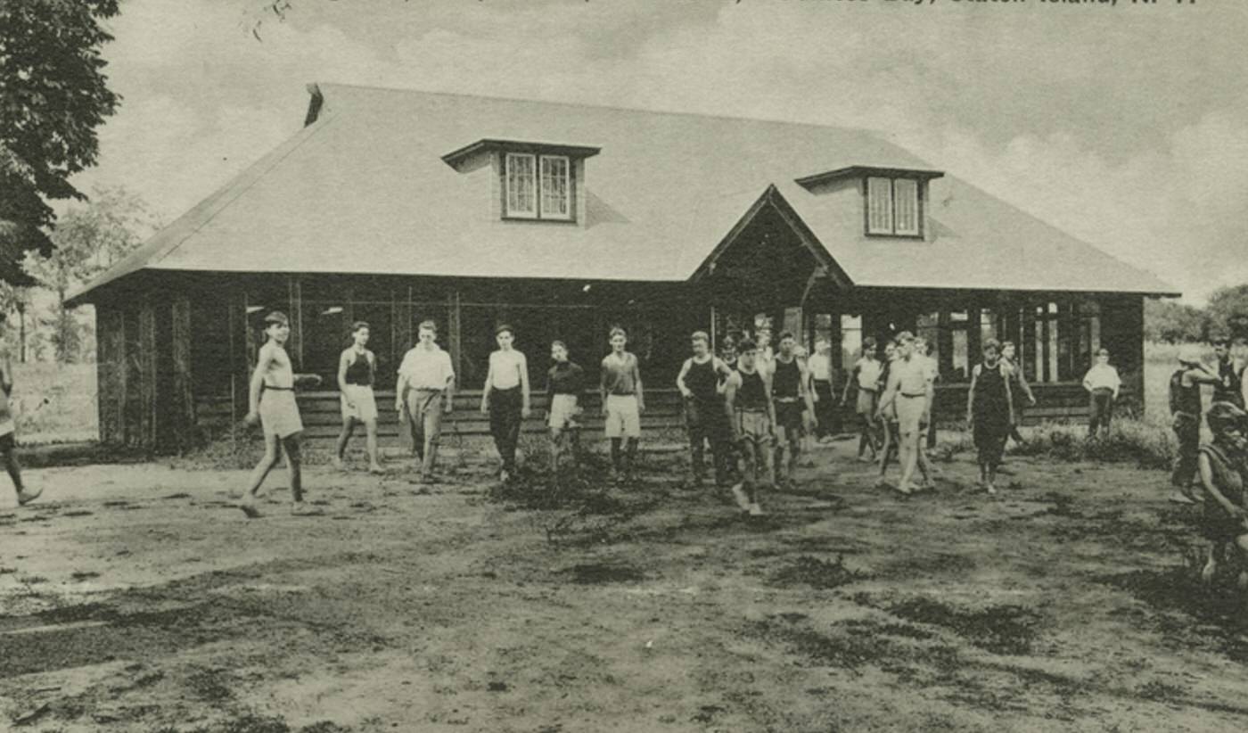 Pratt Dining Hall, Camp Pratt (Y.M.C.A.) Princess Bay, Staten Island, 1900s.