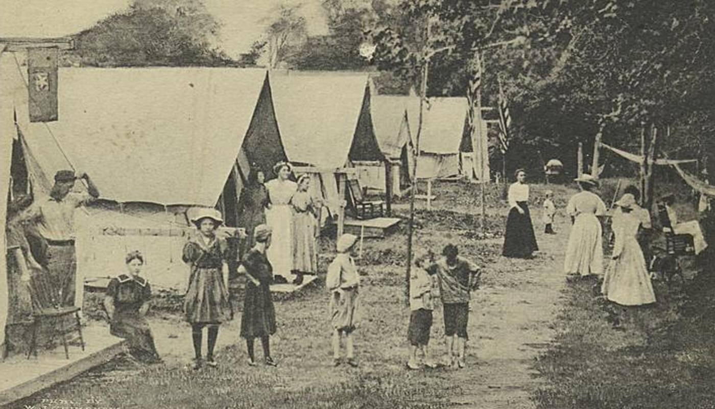 Camp Life at Overlook Park, Princess Bay, Staten Island, 1900s.