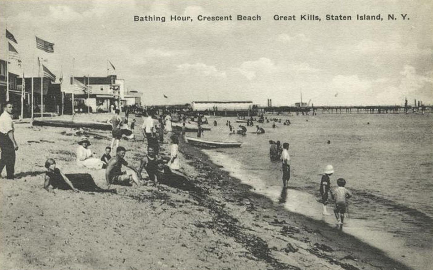 Bathing Hour, Crescent Beach, Great Kills, Staten Island, 1900s.