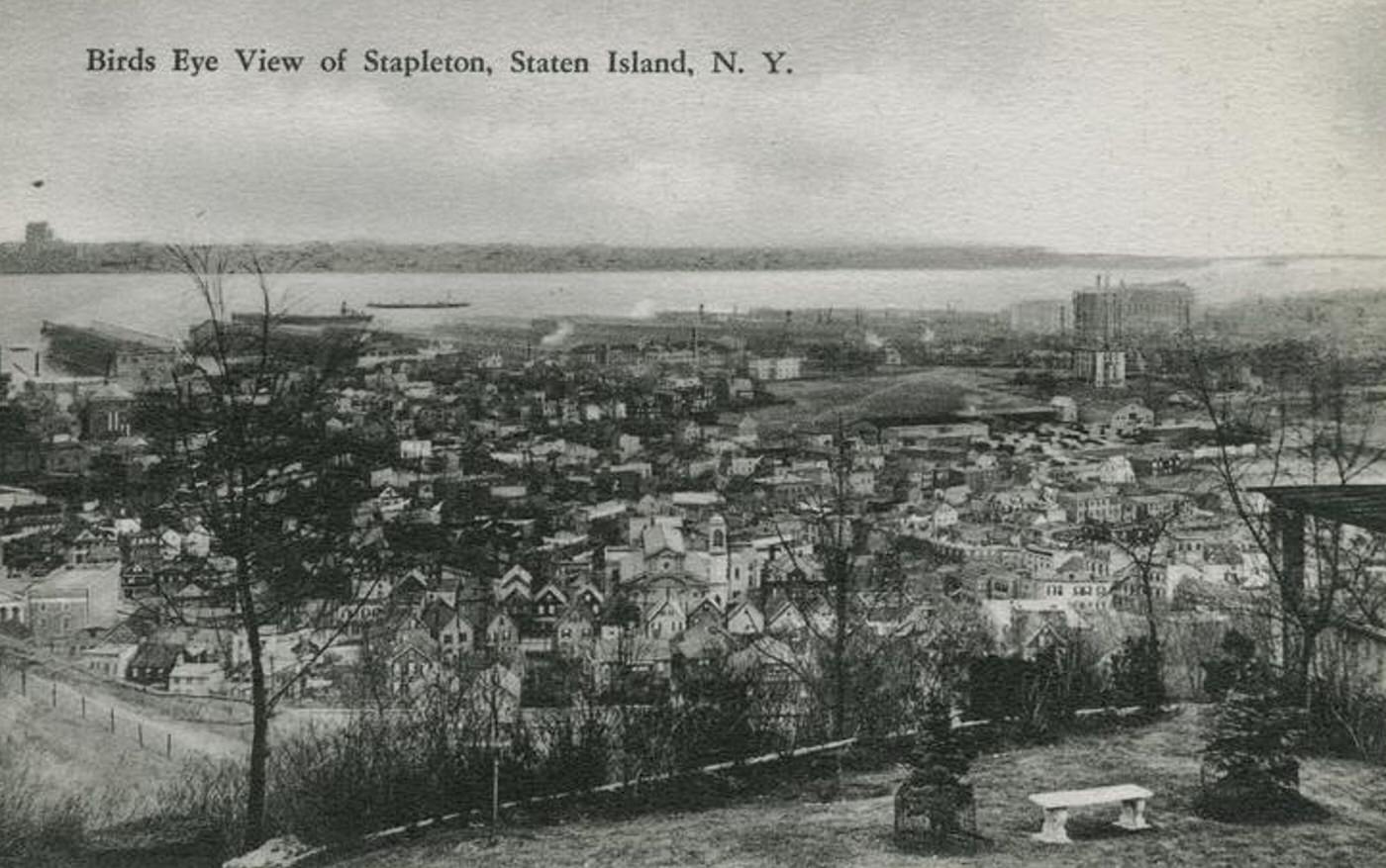 Bird's-eye view of Stapleton, Staten Island, 1900s
