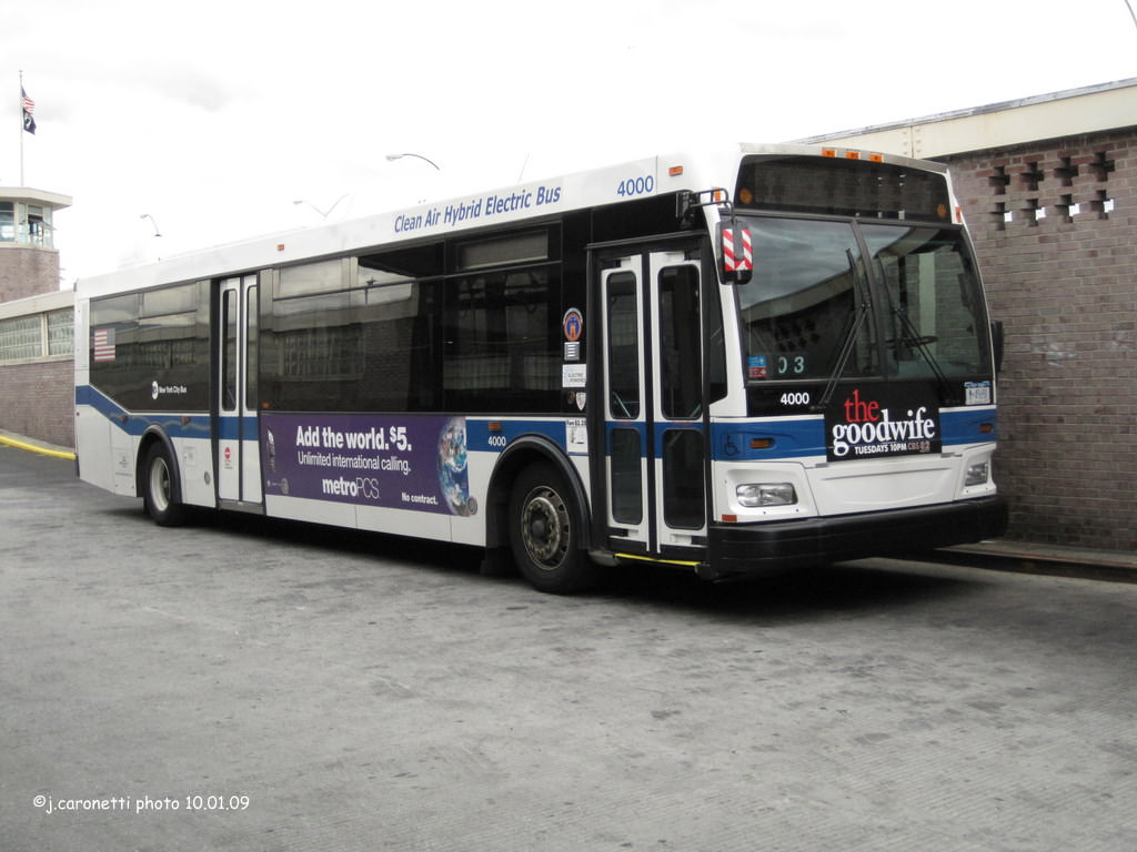 NYCTA No. 4000 laying over at St. George Terminal, 2009.