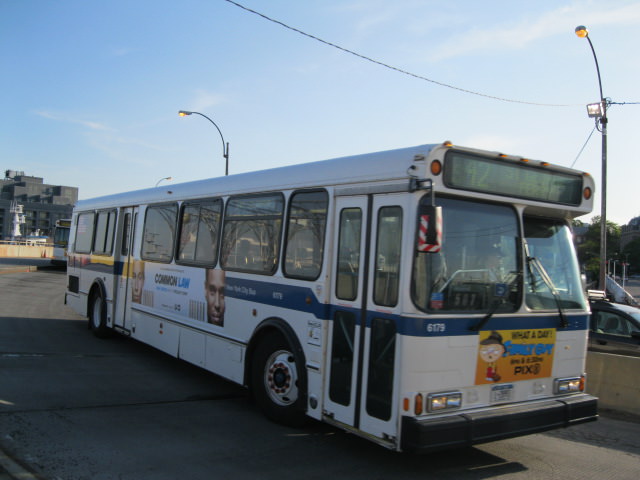 NYCTA No. 6179 working route S48 at the St. George terminal, 2012.