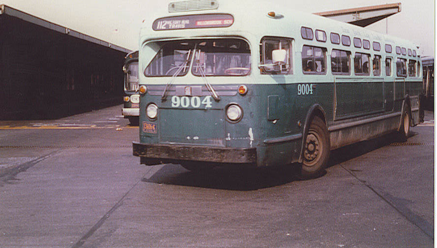NYCTA No. 9004 working route R112 at the St. George Terminal, 1972.