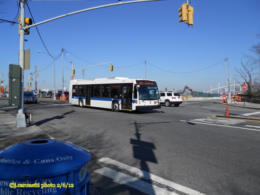 NYCTA No. 8020 working route S40 at Richmond Terrace & Bay Street, 2012.
