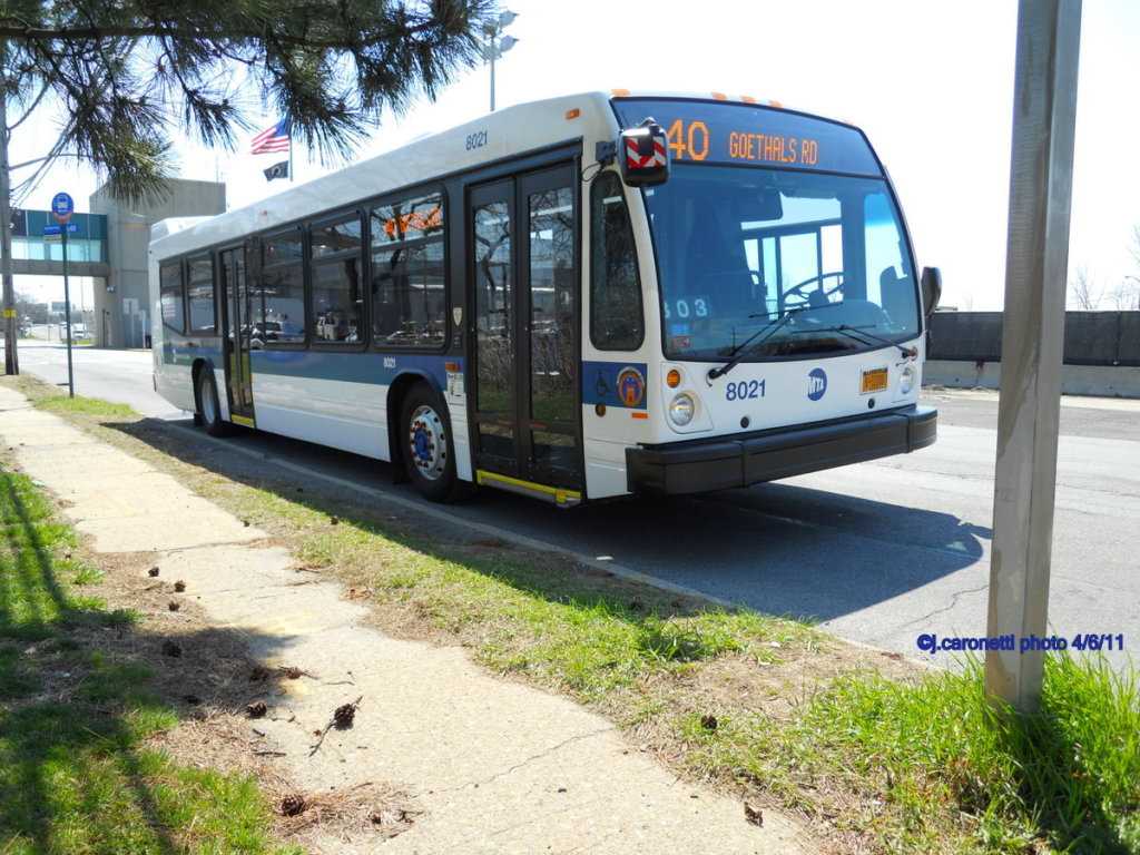 NYCTA No. 8021 working route S40, 2011.