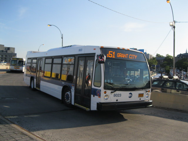 NYCTA No. 8023 working route S51 at the St. George terminal, 2012.