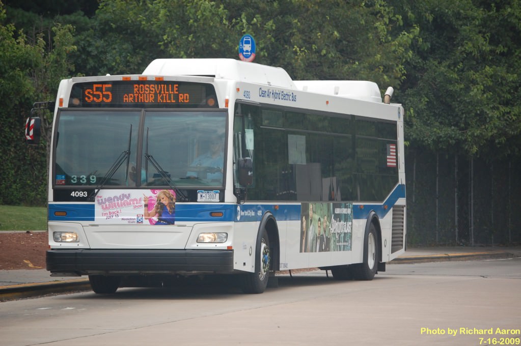 NYCTA No. 4093 working route S55 at the Eltingville Transit Center, 2009.