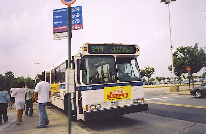NYCTA No. 6321 working route S44 at the Staten Island Mall, 2008.