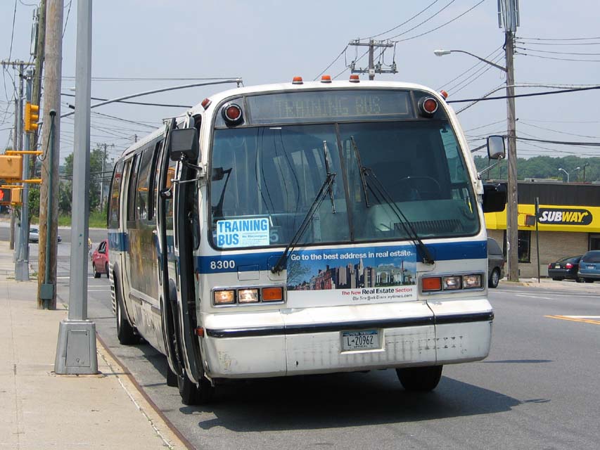 NYCTA Training Bus No. 8300 at Richmond Hill Road & Richmond Avenue, 2004.