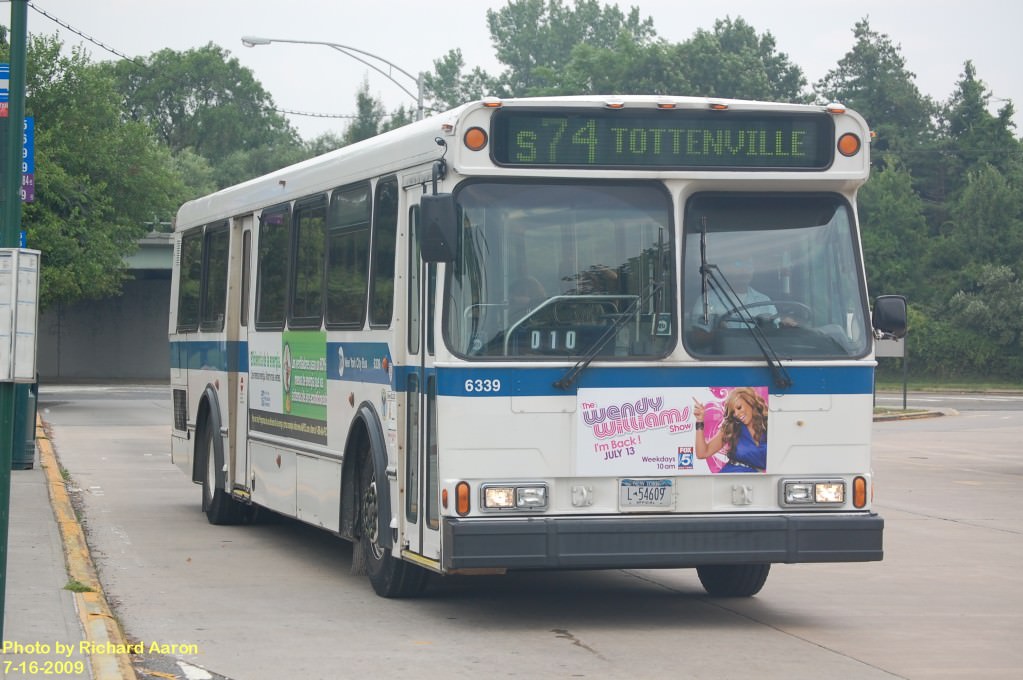 NYCTA No. 6334 working route S74 at the Eltingville Transit Center, 2009.