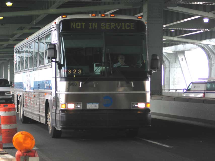 NYCTA No. 1900 on the Verrazano Narrows Bridge, 2004.