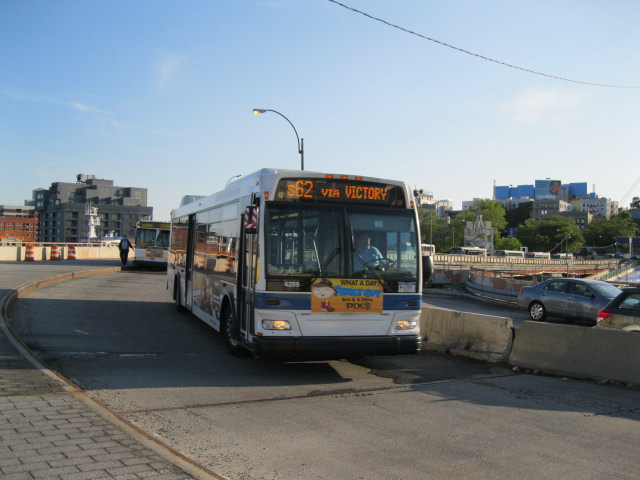NYCTA No. 4259 working route S62 at the St. George terminal, 2012.