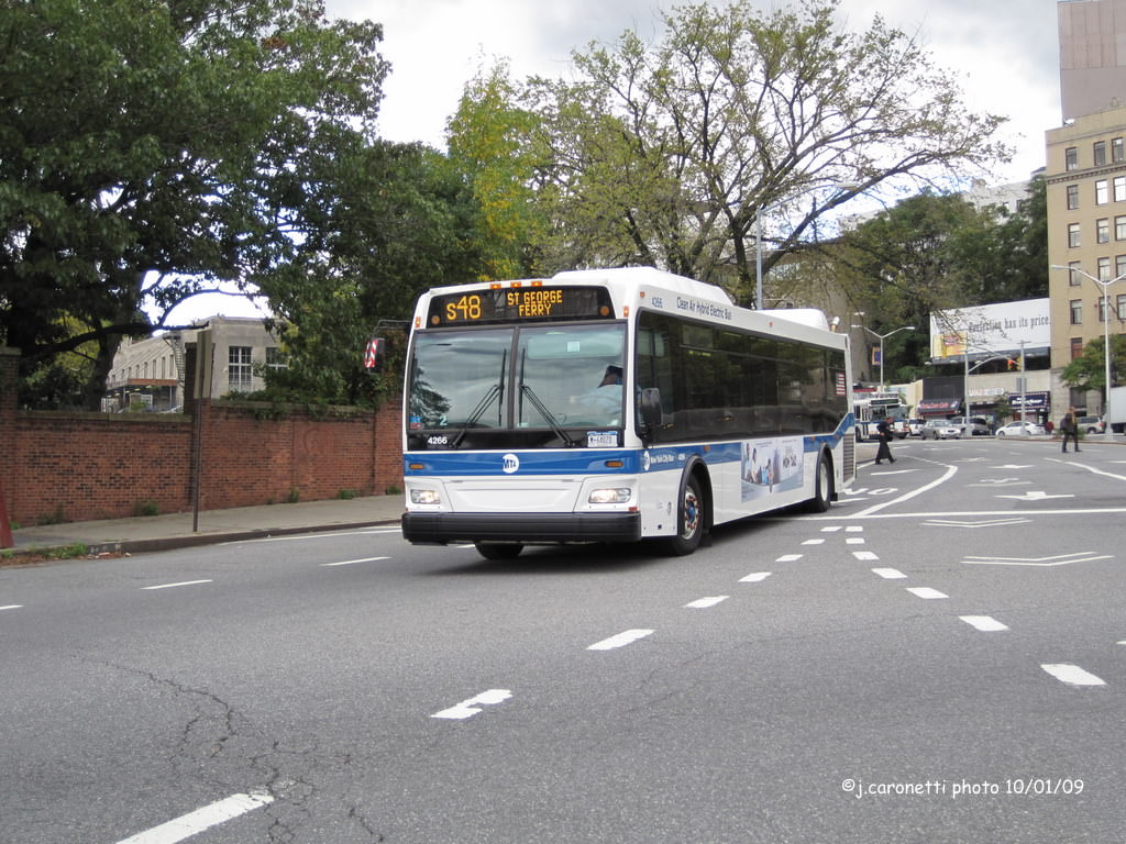 NYCTA No. 4266 working route S78 at Bay Street & Borough Place, 2009.
