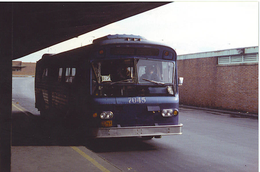 NYCTA No. 7045 at St. George Terminal, 1980.