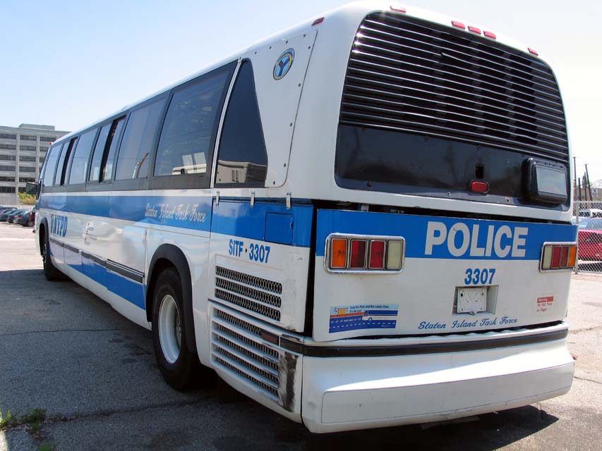 NYPD No. 3307, formerly NYCTA No. 4505, at Edgewater Yard, 2004.