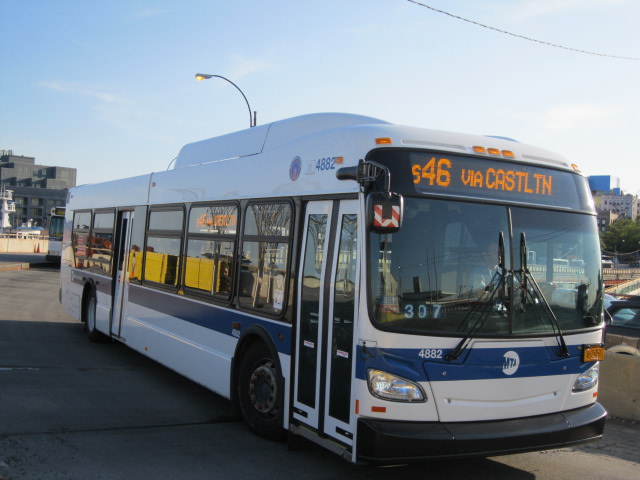NYCTA No. 4882 working route S46 at the St. George terminal, 2012.
