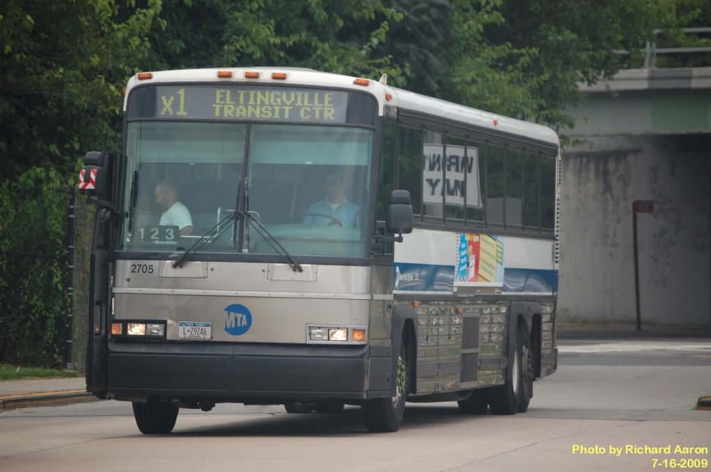 NYCTA No. 2705 working route X1 at the Eltingville Transit Center, 2009.