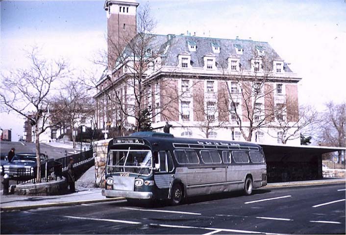 NYCTA No. 3608 working route R101 at Bay Street & Borough Place, 1972.