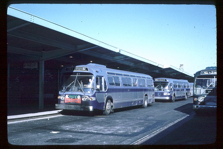 NYCTA No. 3611 working route R103 at St. George Terminal, 1973.