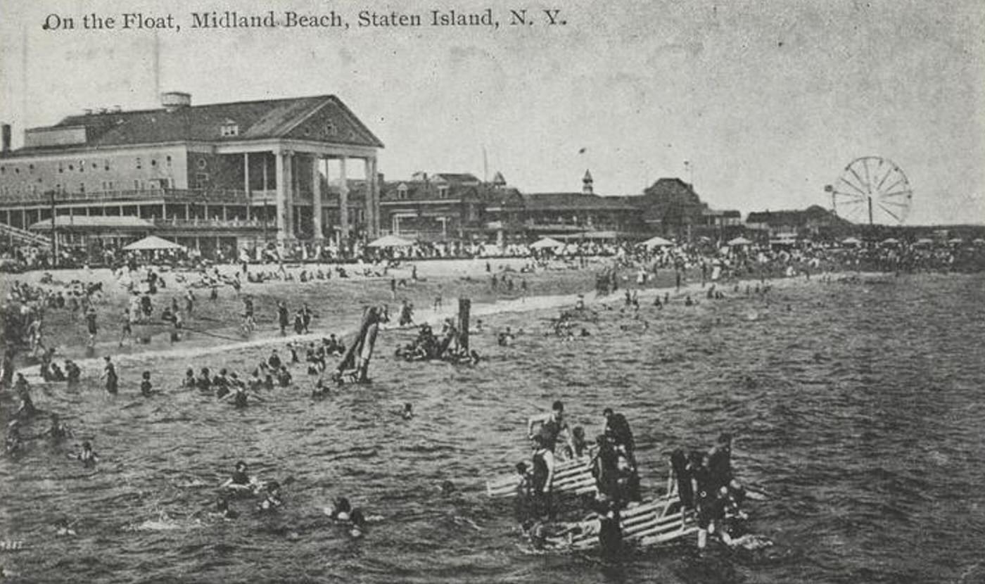 On the Float, Midland Beach, Staten Island, 1900s