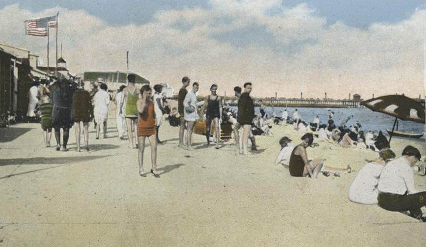 Scene on Boardwalk, Midland Beach, Staten Island, 1900s