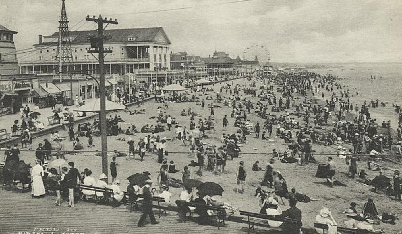 On the Sand, Midland Beach, Staten Island, 1900s