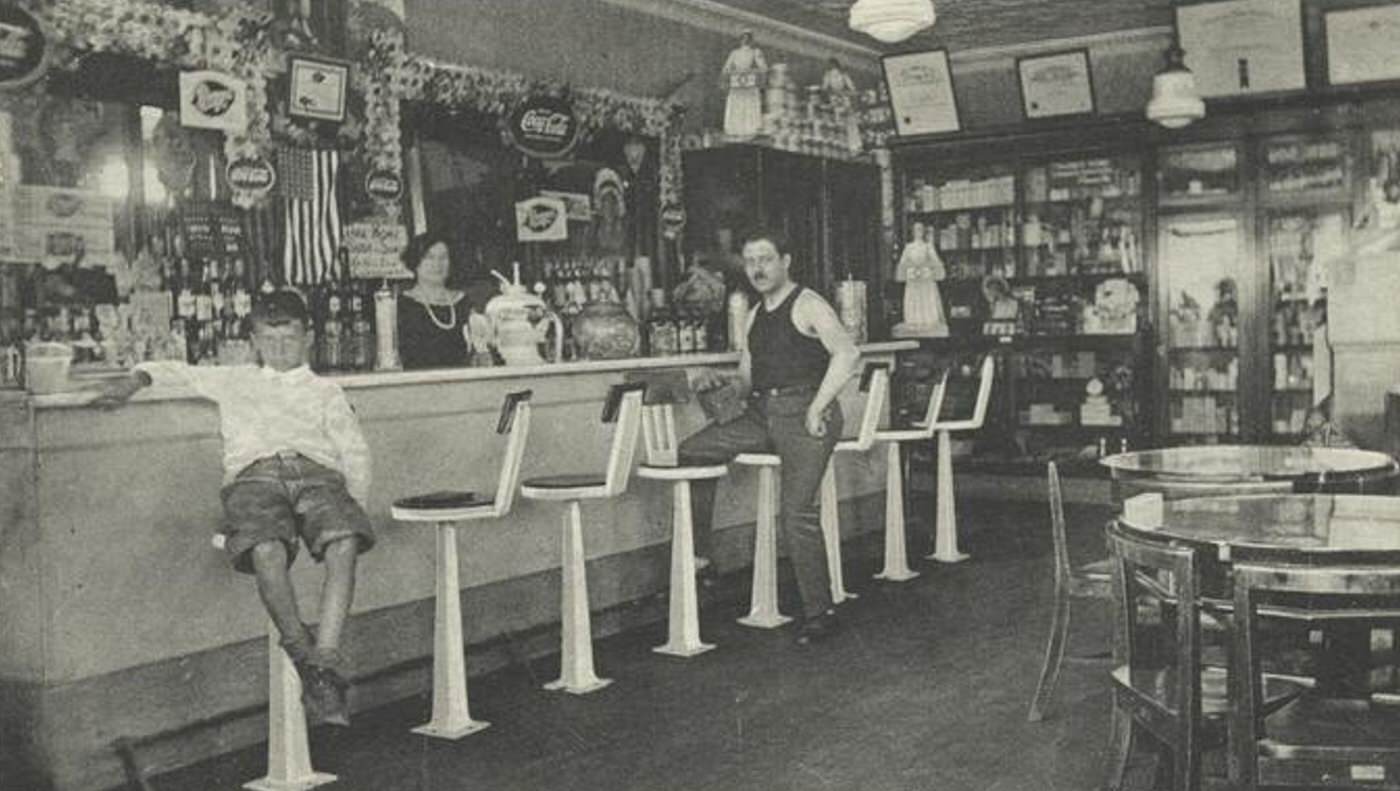 Interior of Store, Beach Park Drug Co., Midland Beach, Staten Island, 1900s