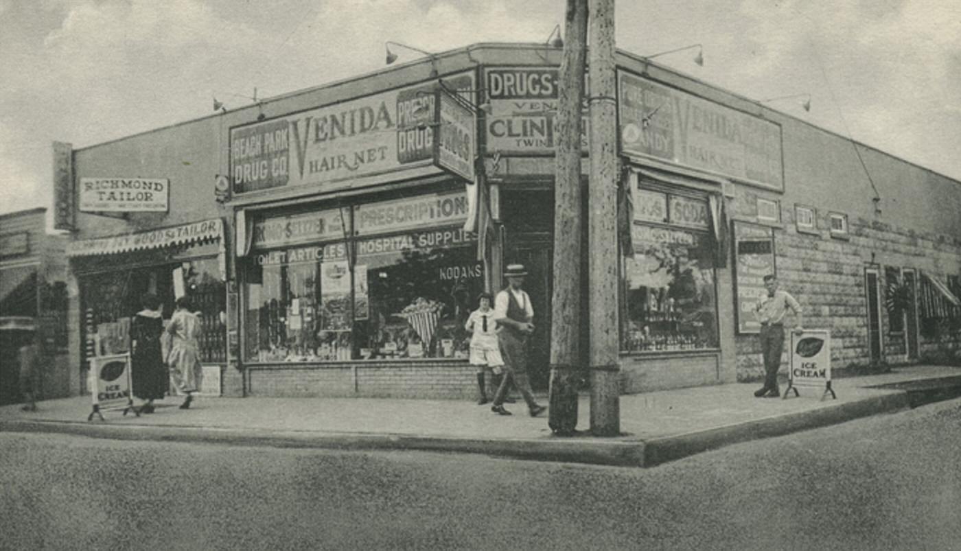 The Store of Beach Park Drug Co., Midland Beach, Staten Island, 1900s