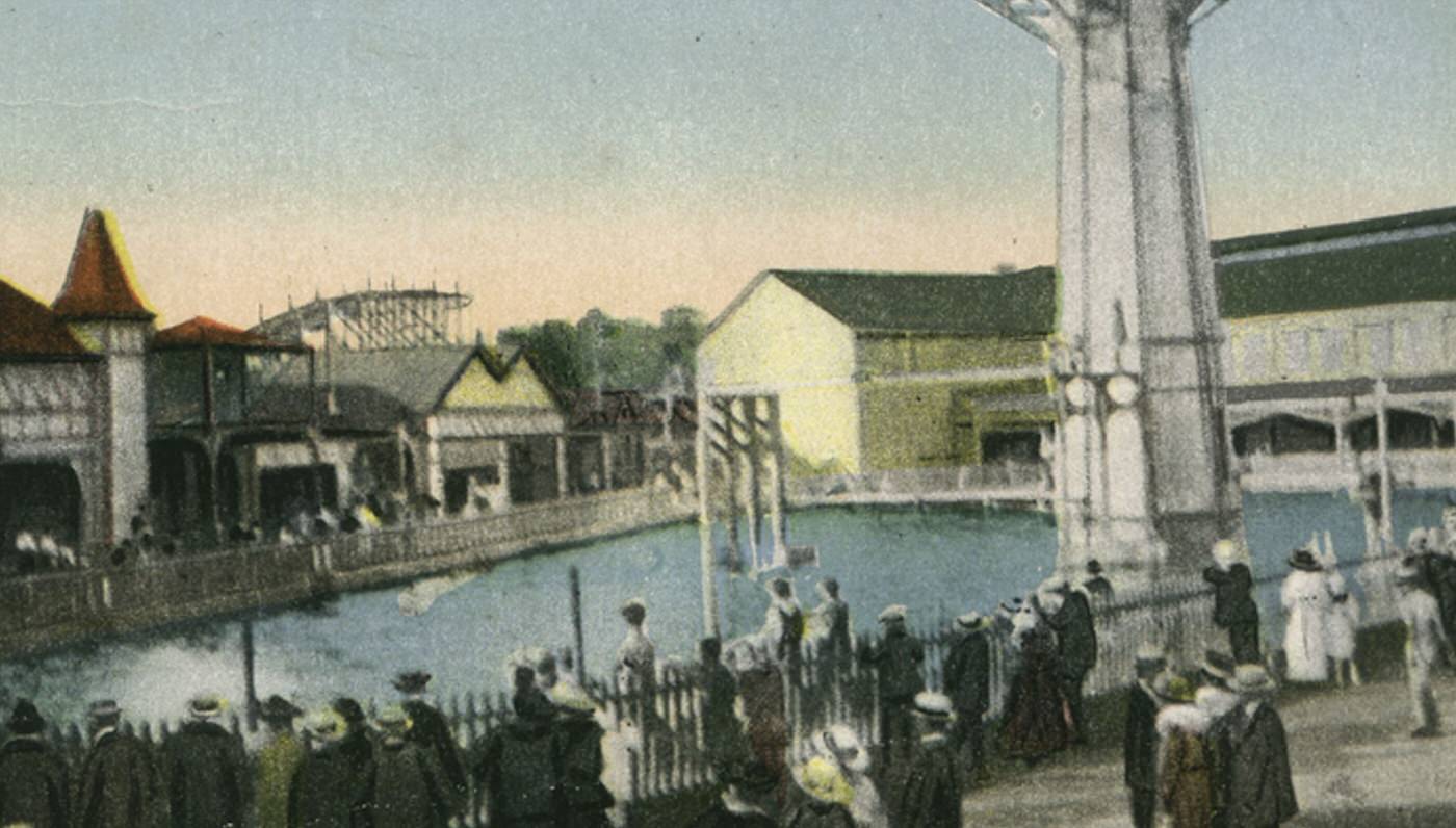 The Happy Land Sanitary Bathing Pool at Happy Land, South Beach, Staten Island, 1900s.