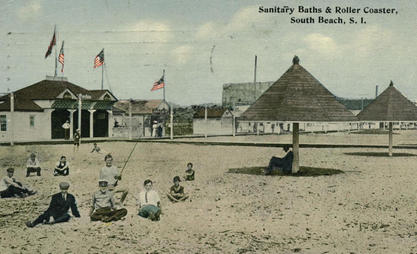Sanitary Baths & Roller Coaster, South Beach, Staten Island, 1900s.
