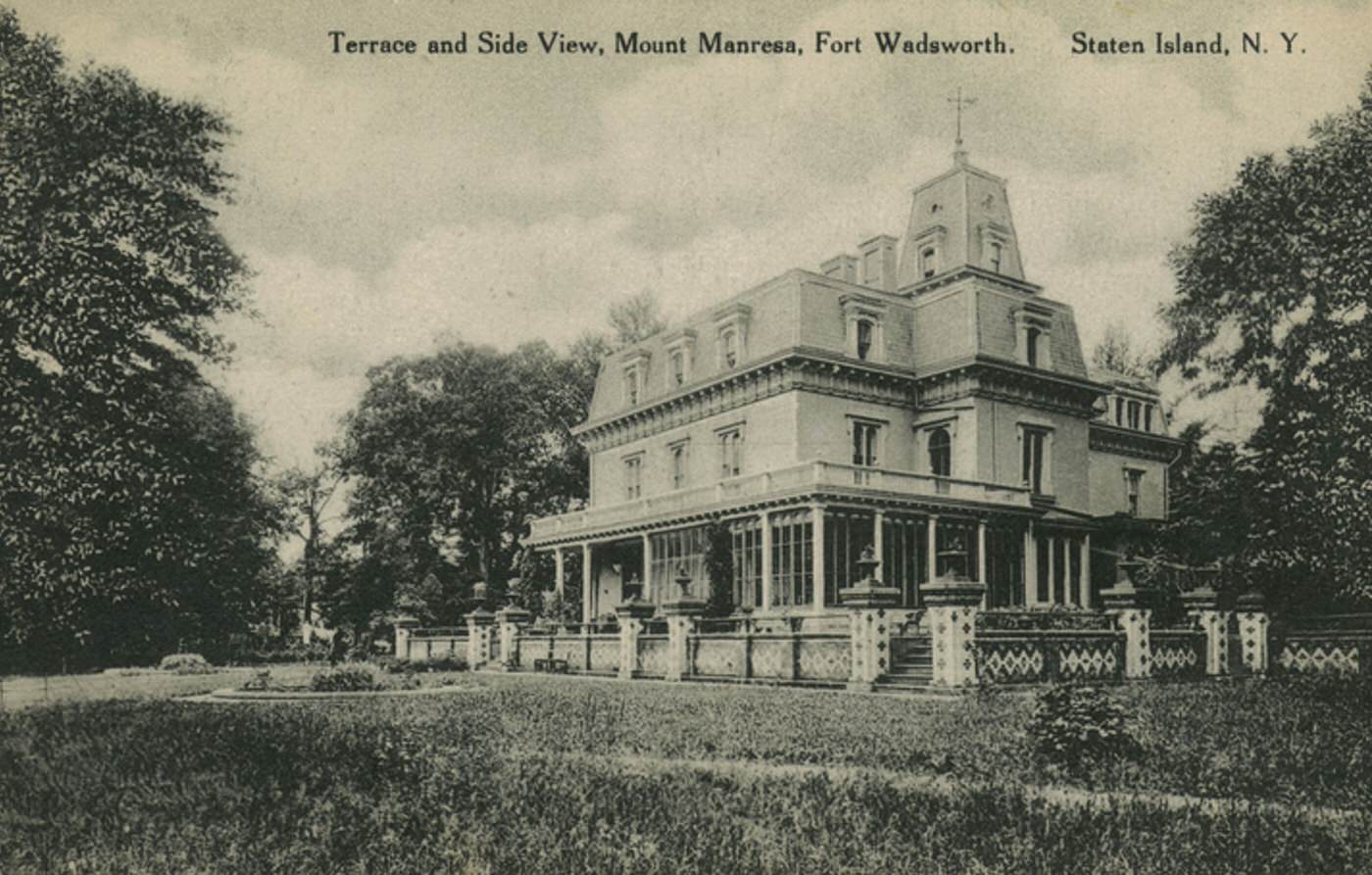 Terrace and side view, Mount Manresa, Fort Wadsworth, Staten Island, 1900s
