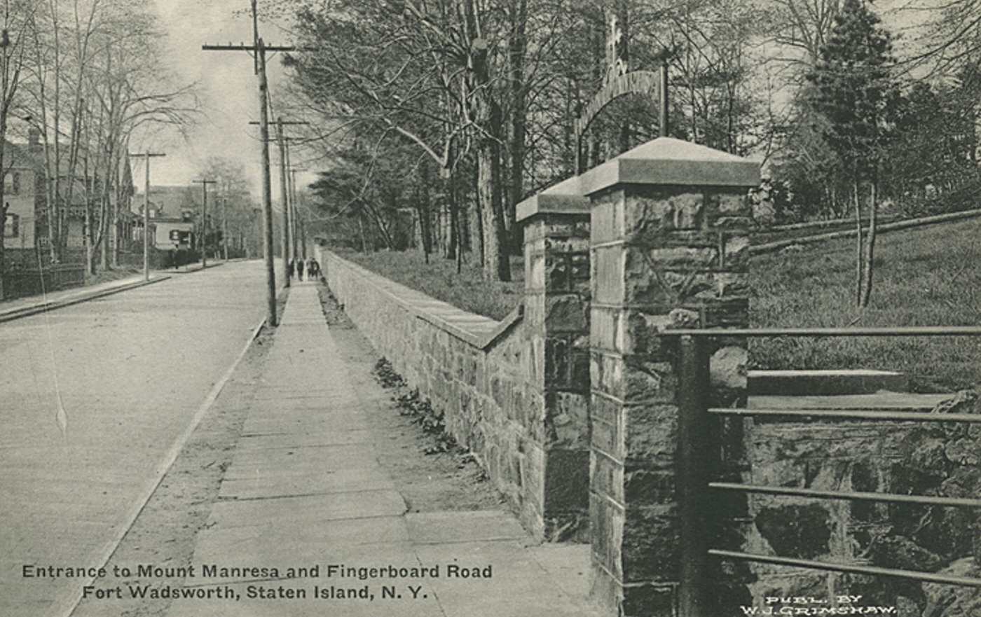 Entrance to Mount Manresa and Fingerboard Road, Fort Wadsworth, Staten Island, 1900s