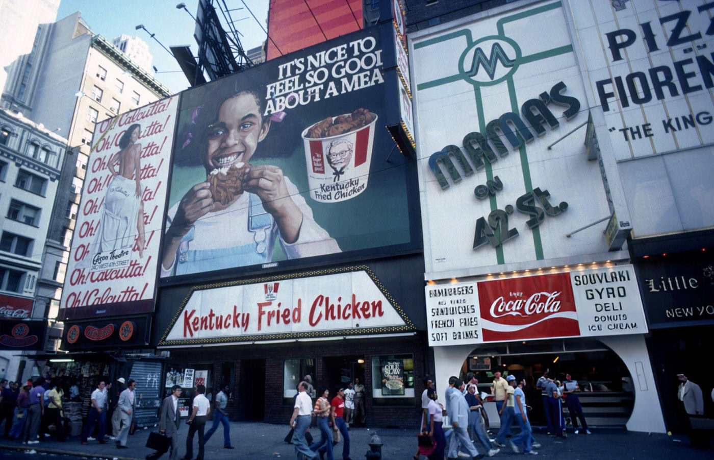The seedy side of West 42nd Street and Eighth Avenue, 1980s.