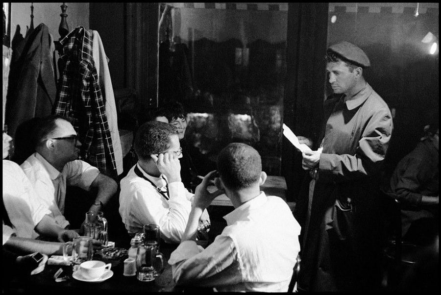 Jack Kerouac reads at the Seven Arts Cafe, 1959.