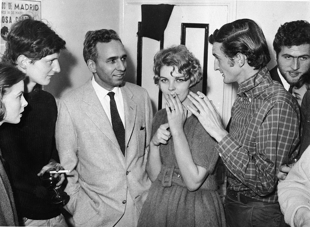 American A&P supermarket chain heir Huntington Hartford with Lord Valentine Thynne, Jennifer Osborne, and Lord Christopher Thynne, 1950s.